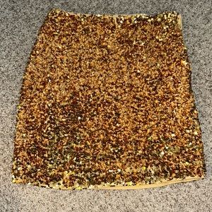 H&M fun sparkle gold sequin mini skirt